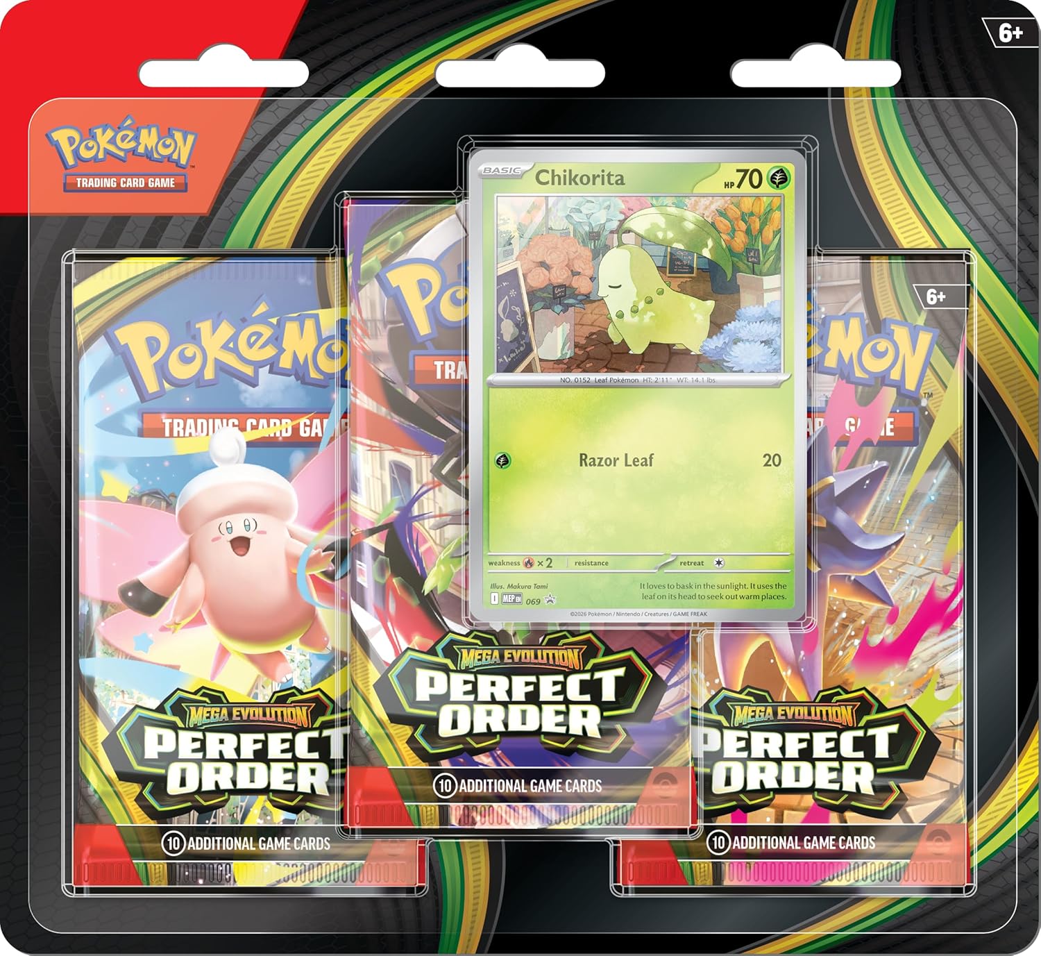 Pokémon TCG: Mega Evolution -Perfect Order Triple Pack (1 Foil Promo Card & 3 Booster Packs)