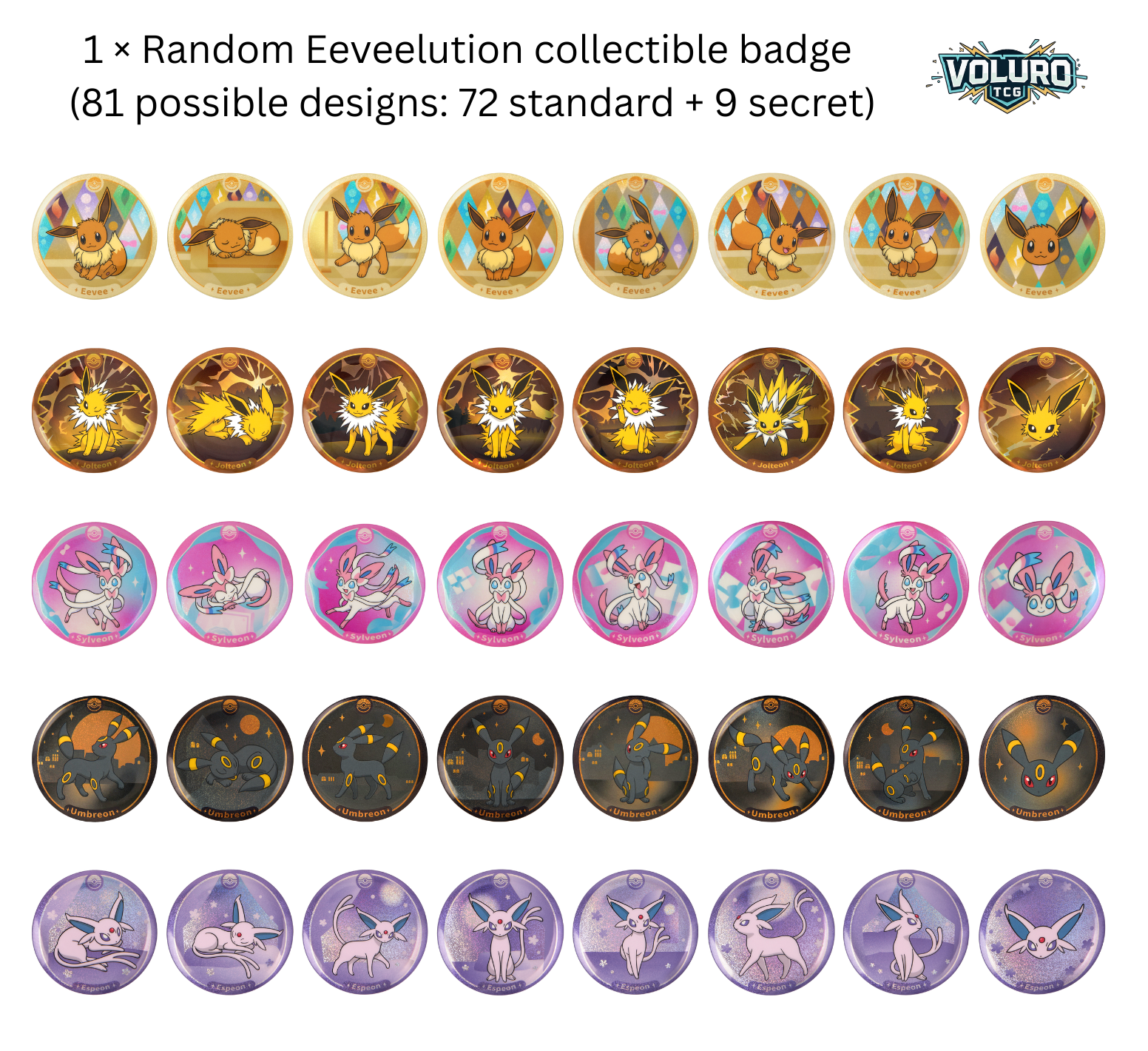 Pokémon Chinese 2026 Scarlet & Violet Eeveelution Badge Set