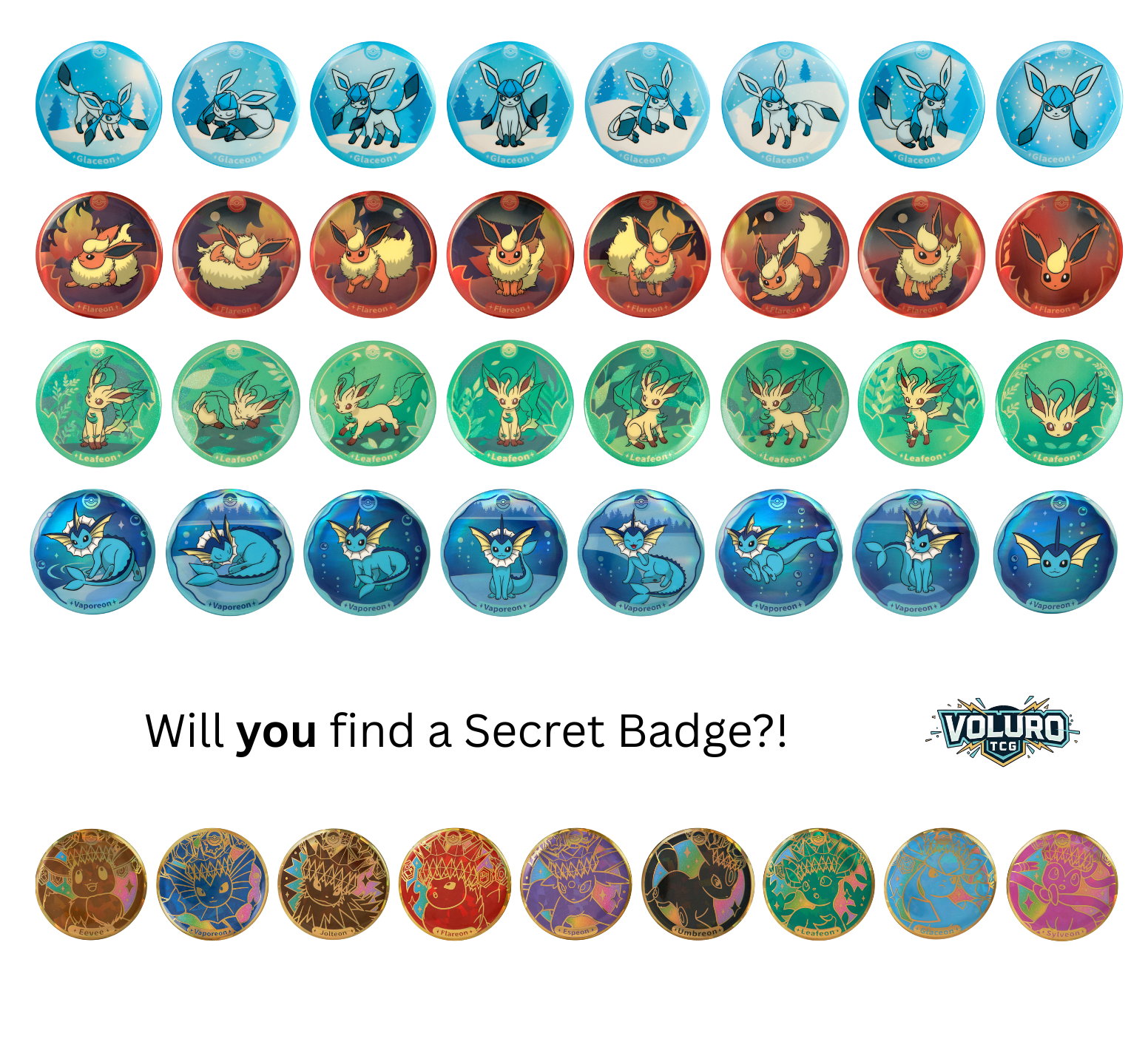Pokémon Chinese 2026 Scarlet & Violet Eeveelution Badge Set